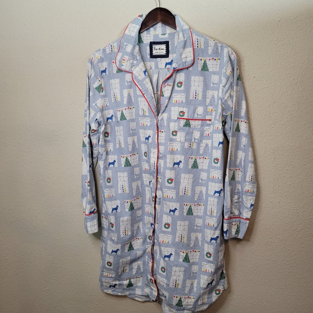 Boden Holiday Window Sleepwear Nightshirt - Picture 2 of 9